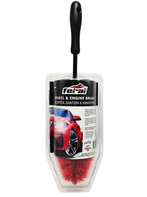 FERAL Szczotka Do Felg I Silnika Czarna Czerwona