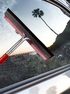 FERAL Szczotka Do Mycia Szyb Kij Czerwony