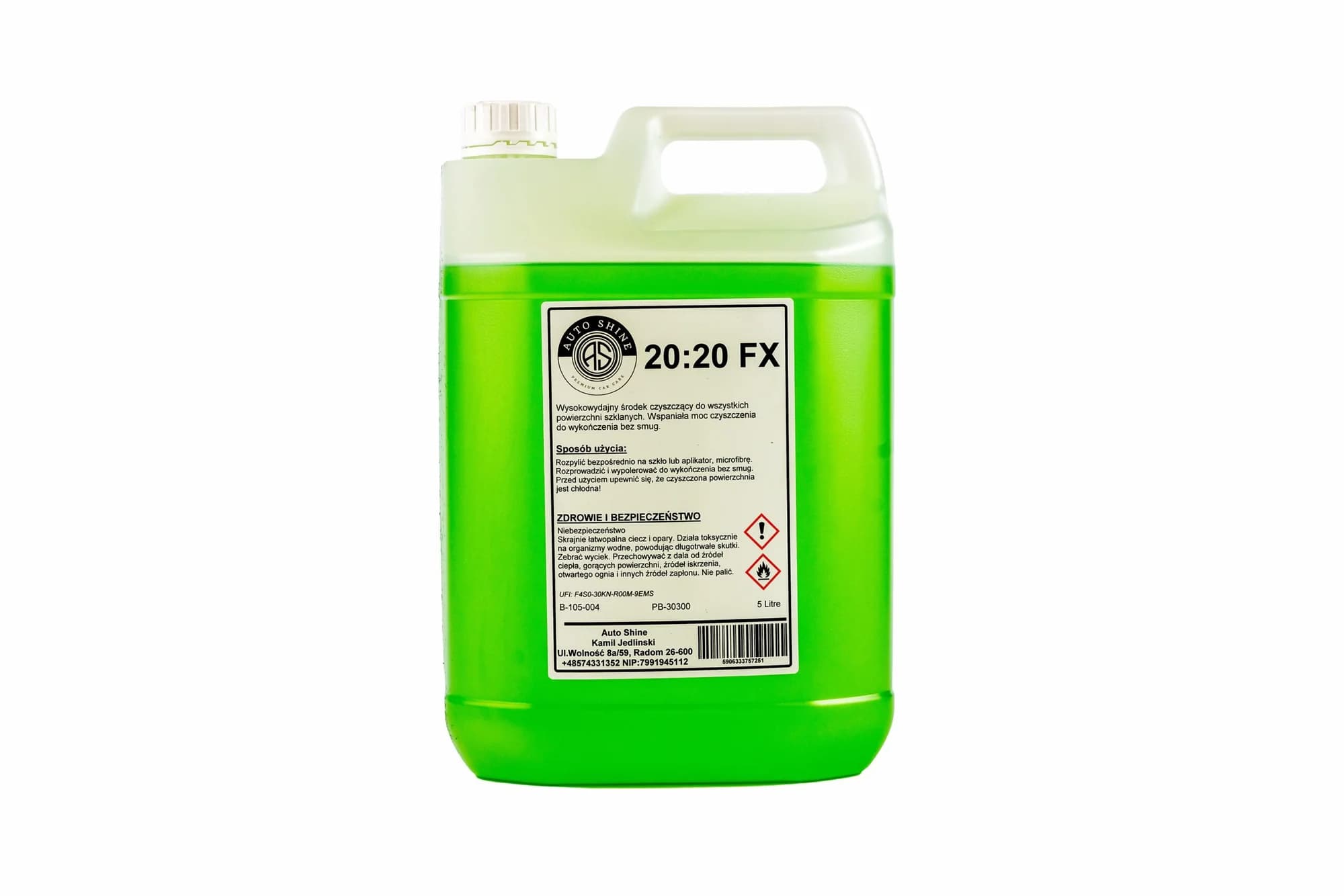 AUTO SHINE 20:20 fx hydrofobowy płyn do szyb 5l