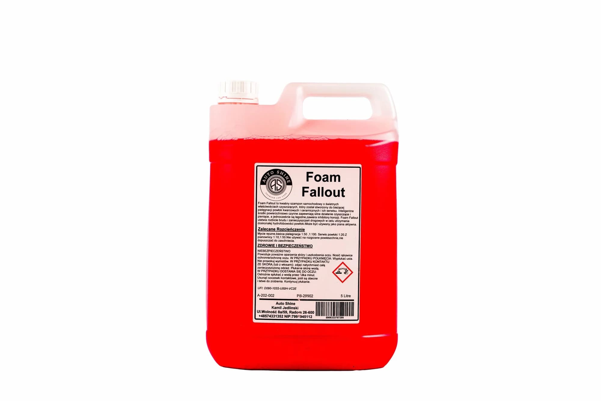 AUTO SHINE Foam fallout kwaśny do powłok 5l
