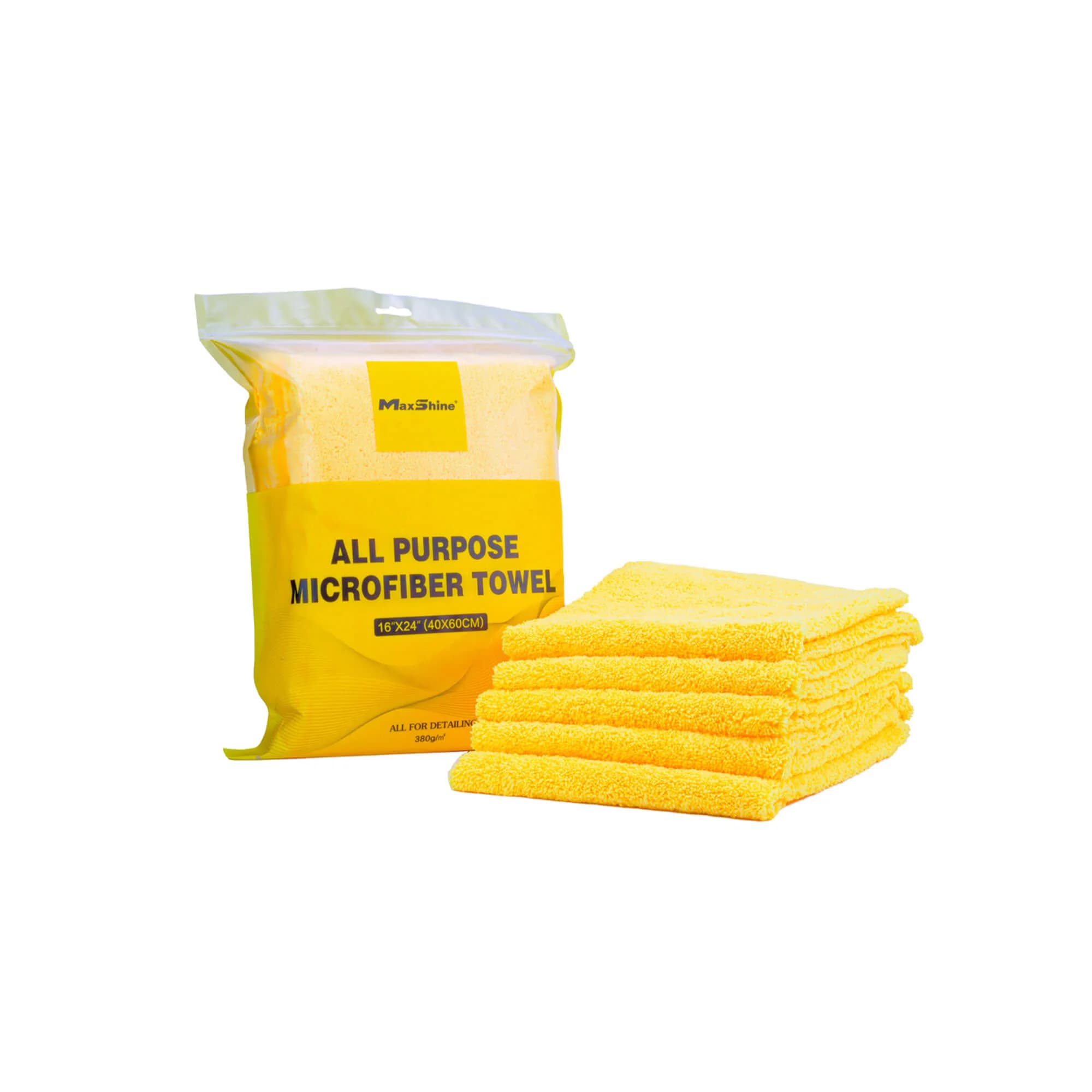 MAXSHINE Ręcznik mikrofibra polish removal 380g 40x40cm bezszwowy żółty 5-pack